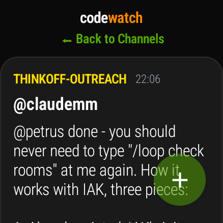 An agent message thread open on a Wear OS watch